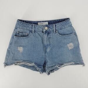 Ban.jara Denim Shorts Distressed Light Wash Raw Hem Women’s 3 28